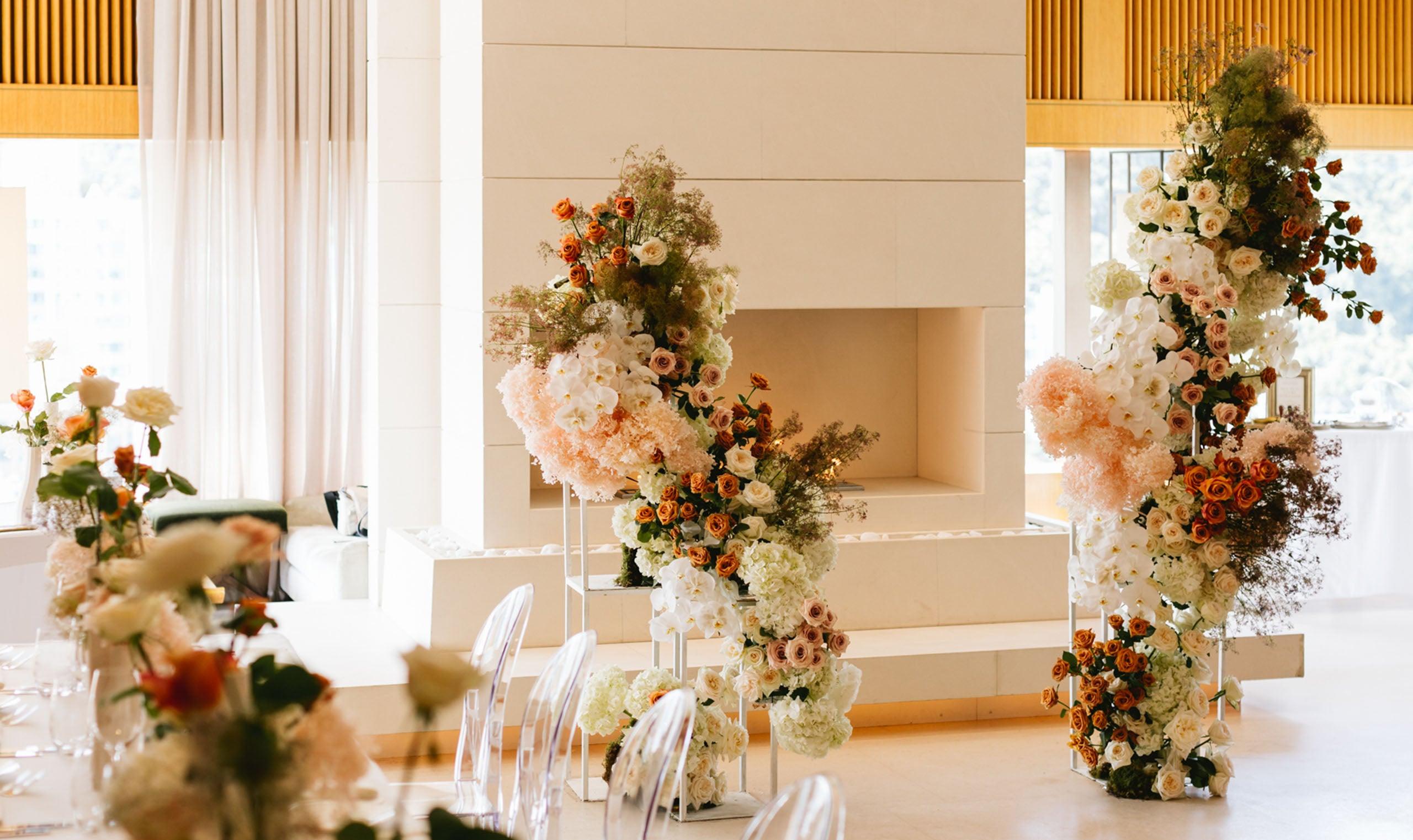Wedding Ceremony at The Upper House Sky Lounge - Ellermann Flowers