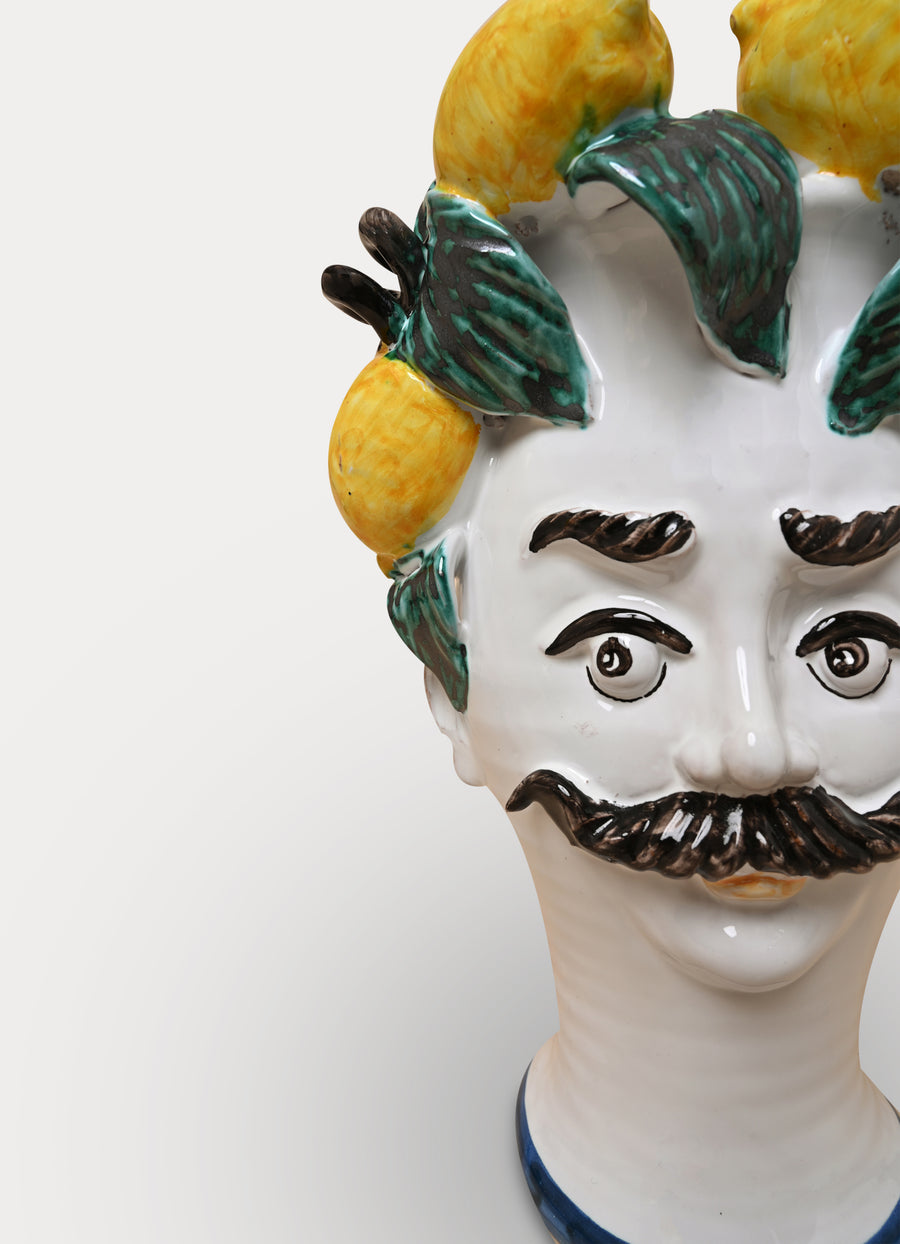 Hand-painted Moor Head Man Vase
