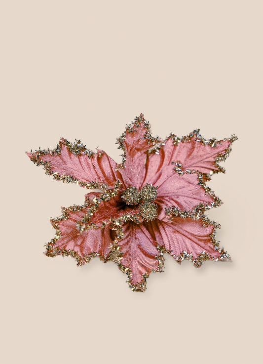 Festive Silk Flower - Terracotta Red