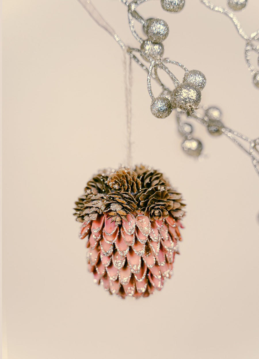 Natural Acorn Tree Ornament - Terracotta Gold