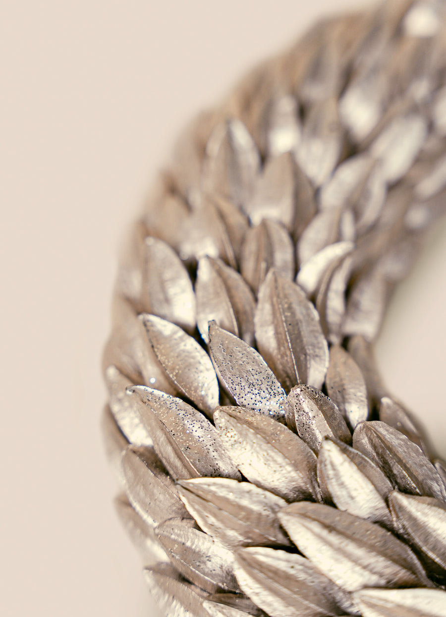 Natural Festive Wreath - Antiquated Silver