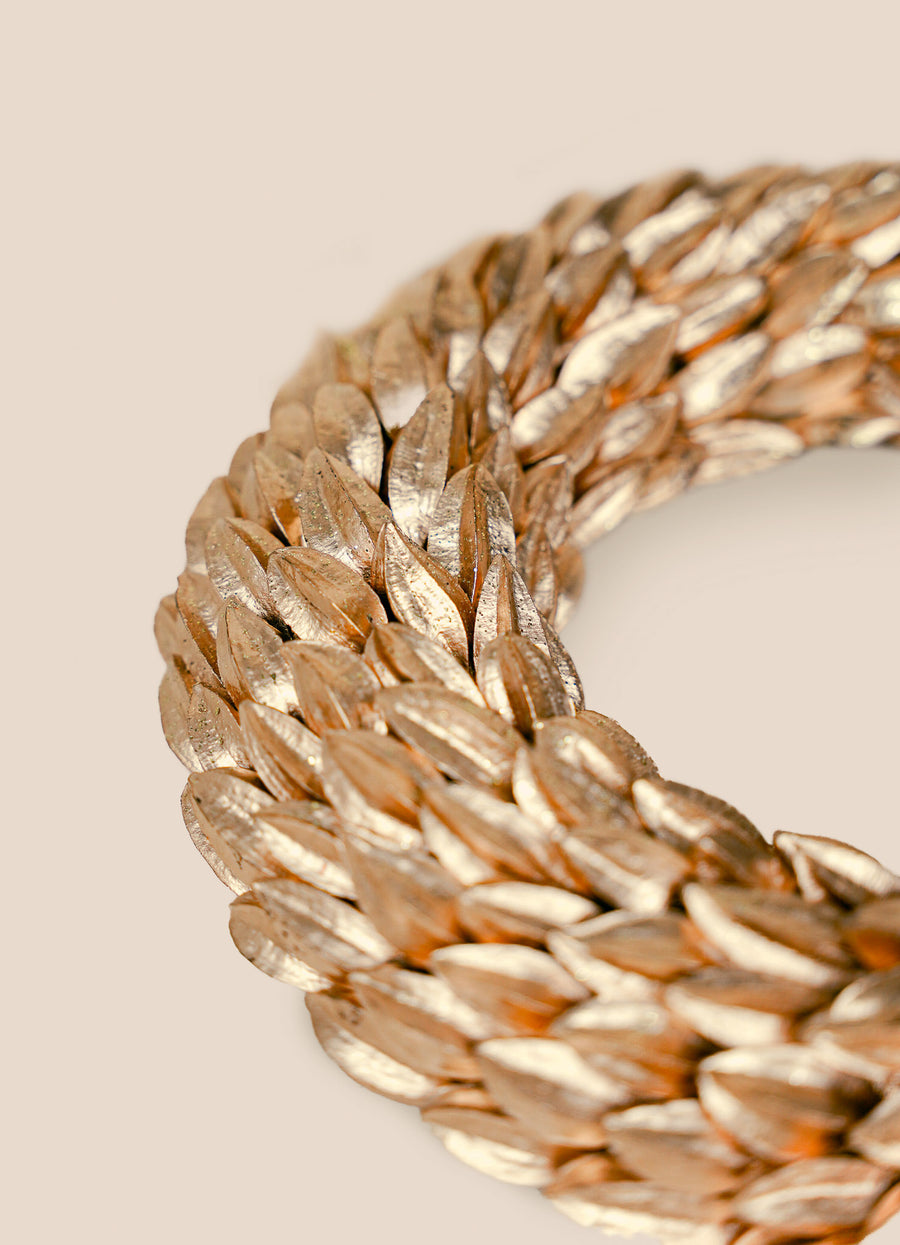 Natural Festive Wreath - Antiquated Gold