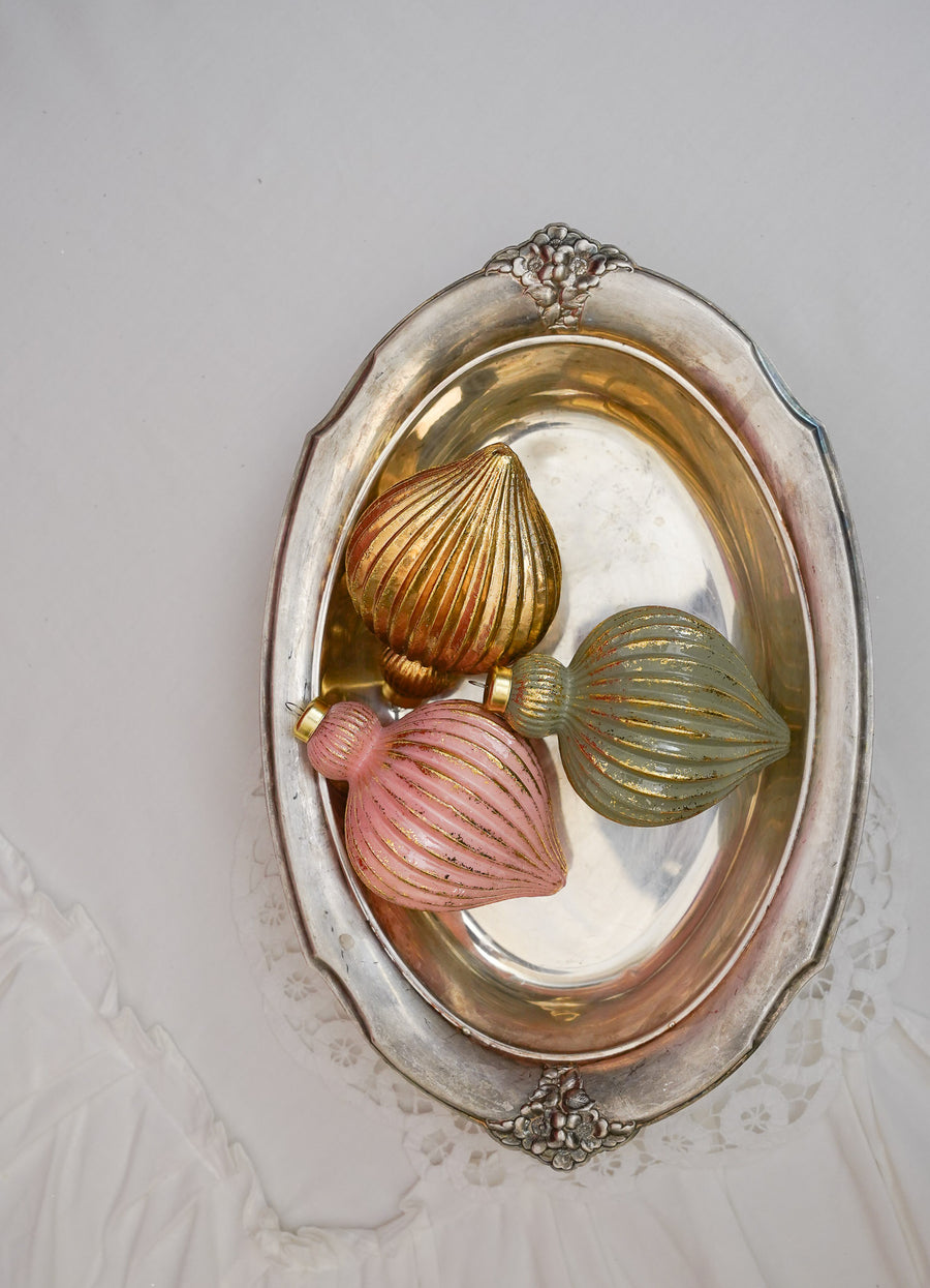 Antiquated Glass Drop Bauble - Dusty Pink