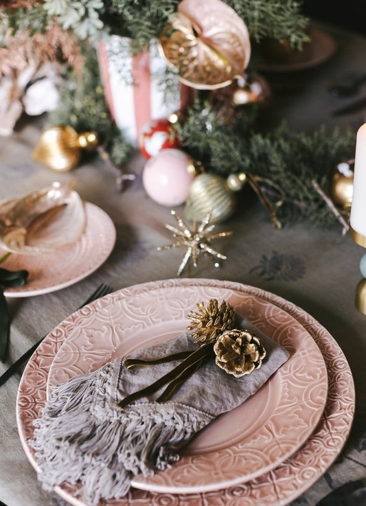 Luxury Pine Cones with Velvet Ribbon