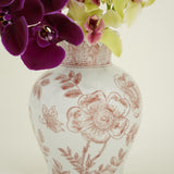 Ceramic Medium Vase with Handpainted Flowers
