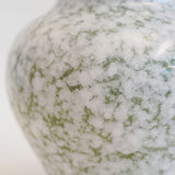 Spongeware Green And White Ceramic Short Vase