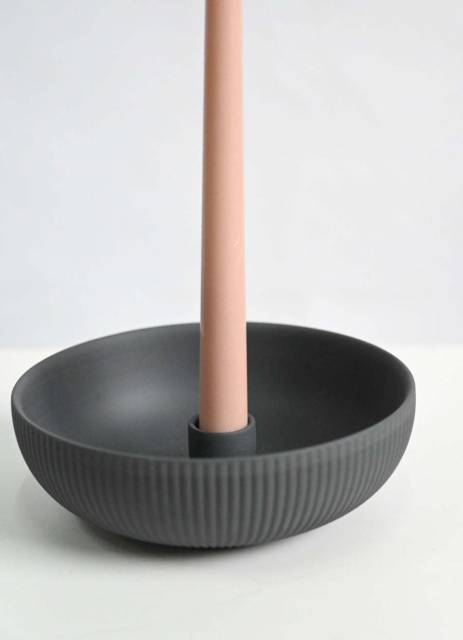 Grey Ceramic Candle Holder - 6cm