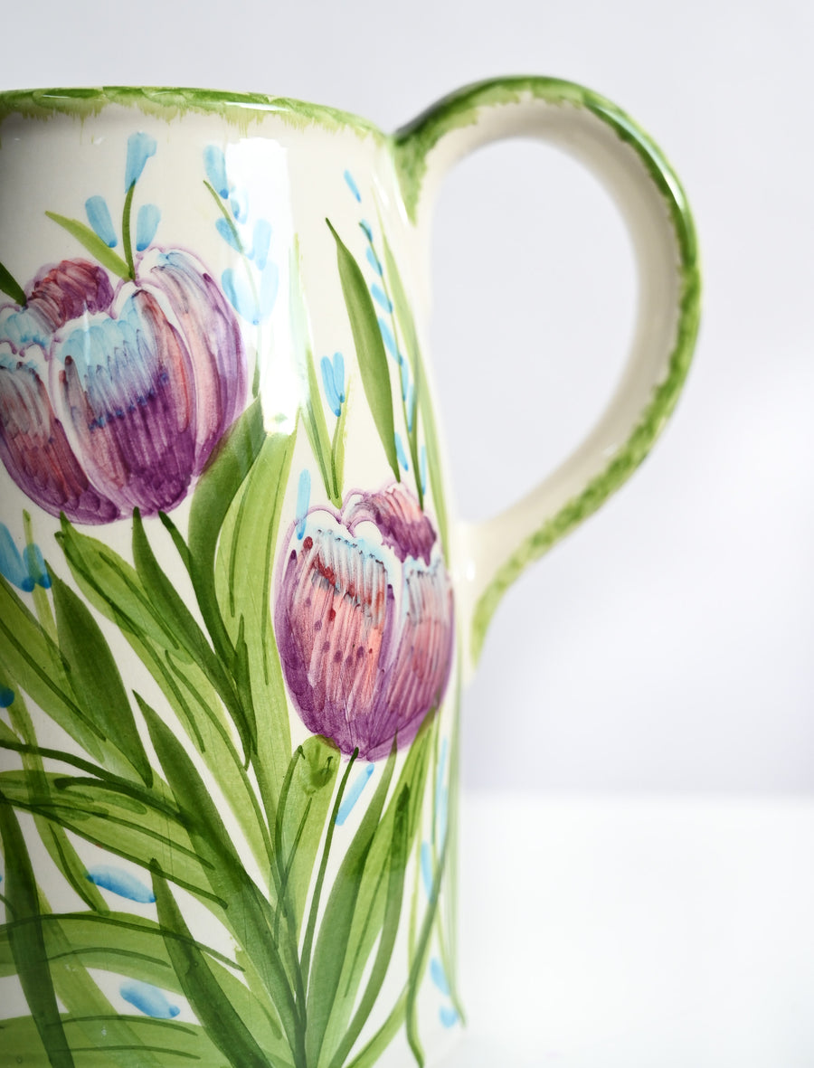 Handpainted Florilege Jug - Tulips