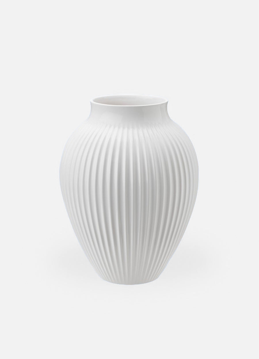 Knabstrup Vase with Grooves - White