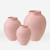Knabstrup Vase with Grooves - Pink /  Large
