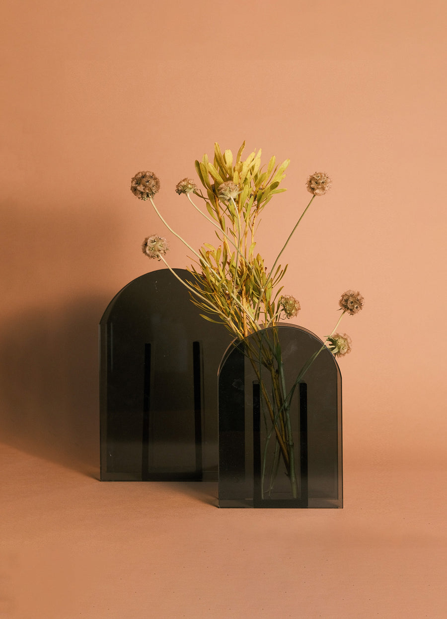 Art Deco Ikebana Grey Vase - Small