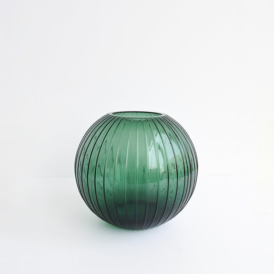 Mouth Blown Green Vase - Sphere