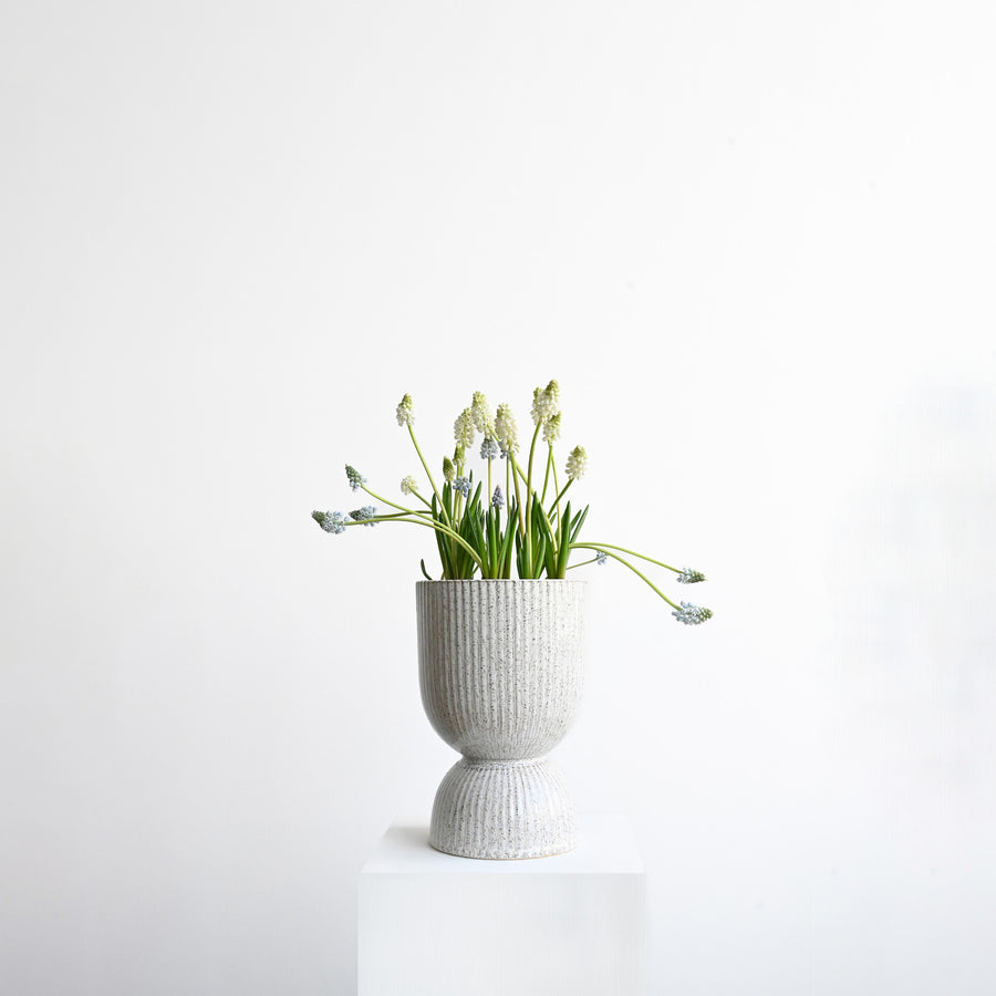 Ceramic Pedalstal Natural Pot - Small